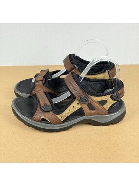 Ecco Yucatan Outdoor Hiking Sandals Womens 8/8.5 EU 39 Brown Tan Adjustable